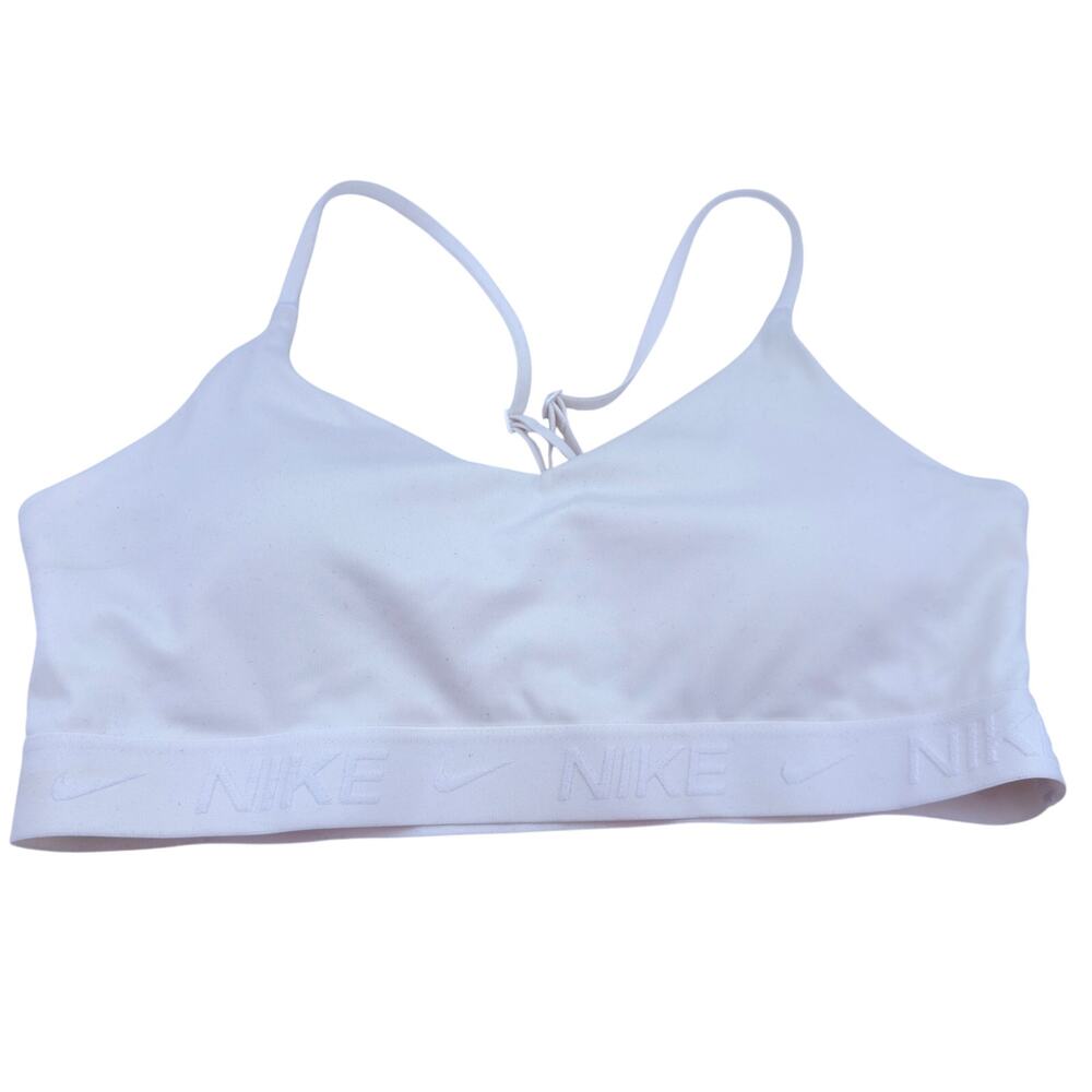 Nike Pro Dri-Fit White Halter Padded Sports Bra Size Medium